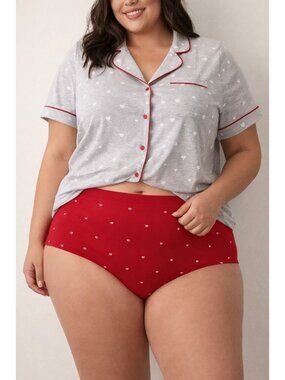 Auden Red Heart size 4X (28-30) NEW Invisible Edge No-show Brief Panty